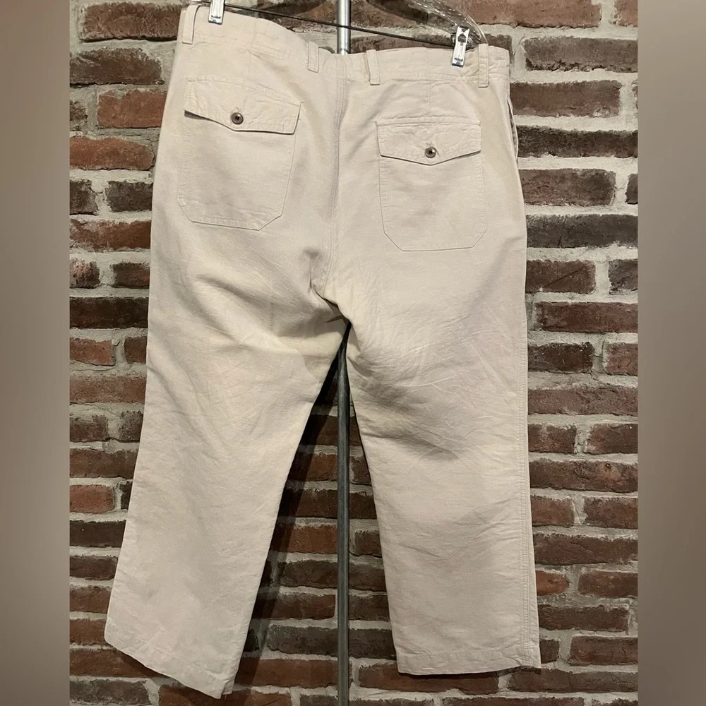 Banana Republic off white cotton/linen blend pants size 34w
